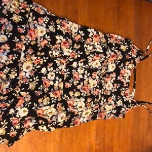 Black strap floral top